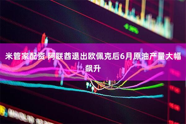 米管家配资 阿联酋退出欧佩克后6月原油产量大幅飙升