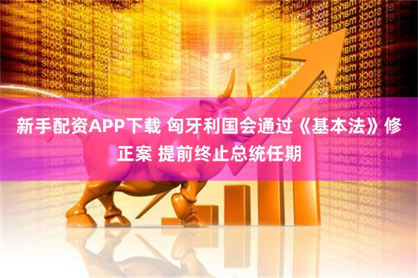 新手配资APP下载 匈牙利国会通过《基本法》修正案 提前终止总统任期
